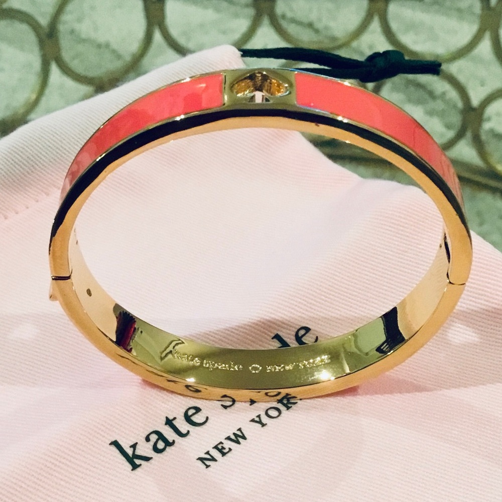 KATE SPADE CORAL HINGE BANGLE BRACELET - Picture 4 of 7